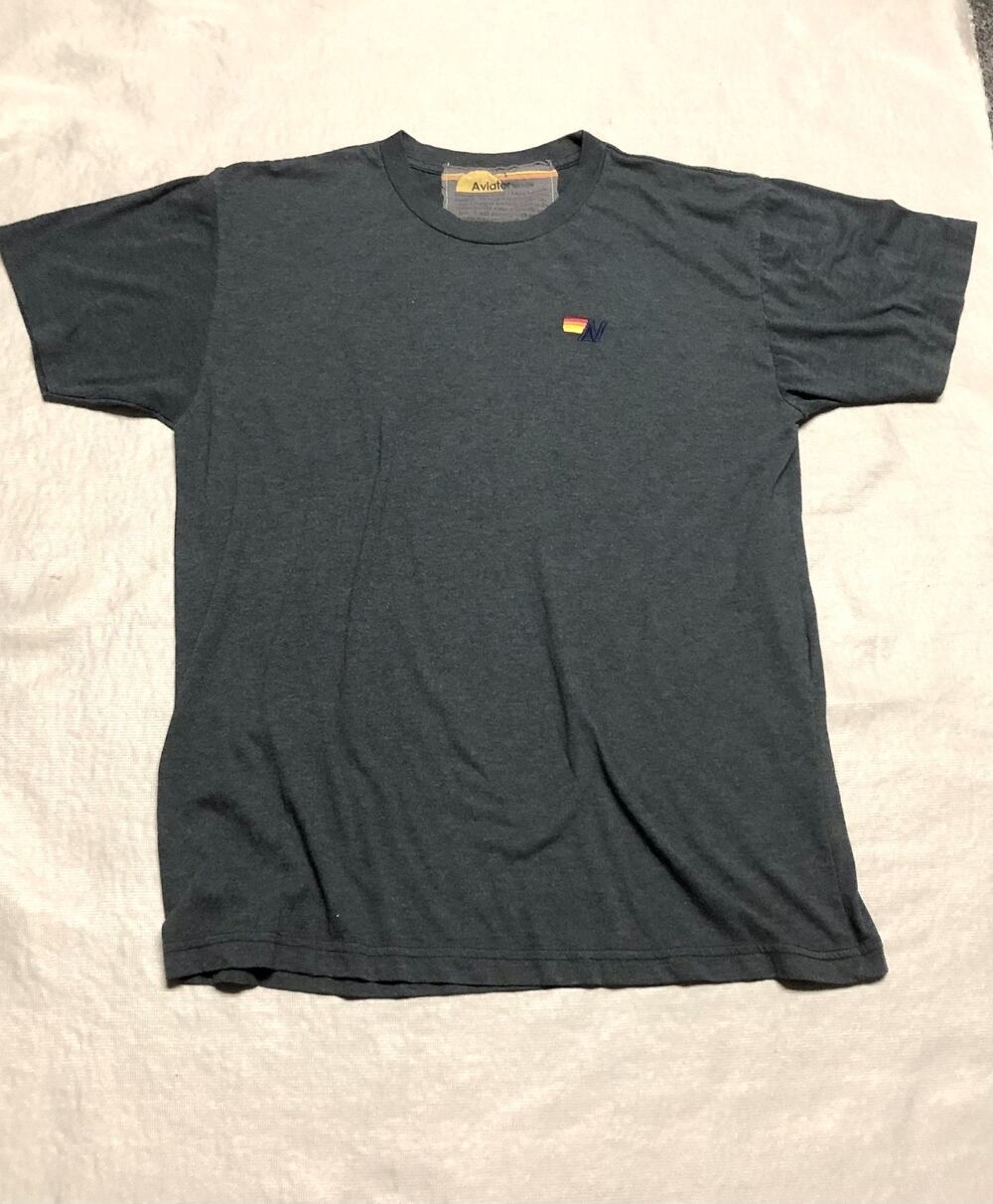 Aviator Nation T Shirt Womens Large Gray Basic Tee Crewneck Pullover